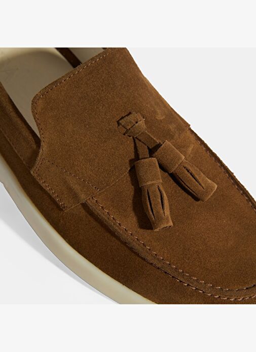 Kahve Erkek Süet Püsküllü Loafer - Görsel 7