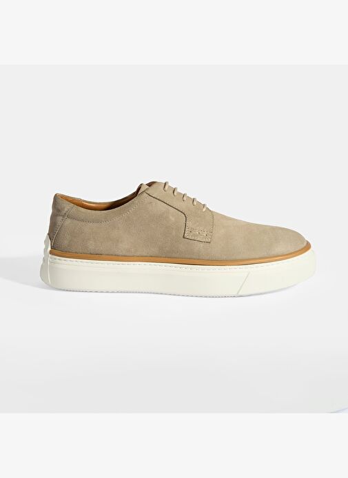 Bej Erkek Bağcıklı Süet Günlük Ayakkabı - Görsel 2