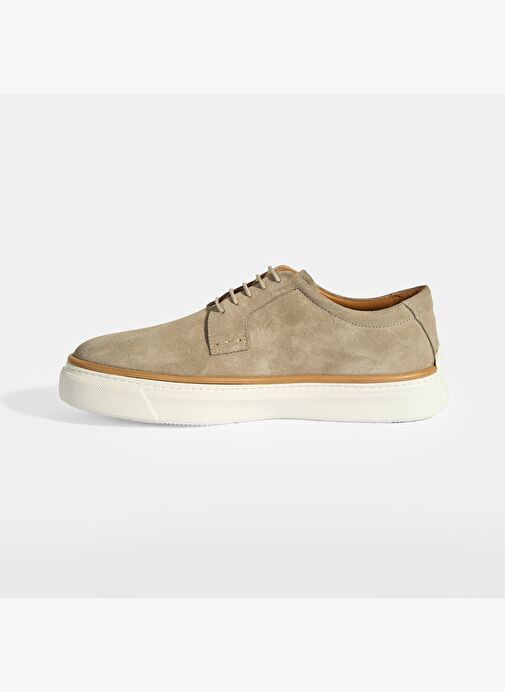 Bej Erkek Bağcıklı Süet Günlük Ayakkabı - Görsel 4