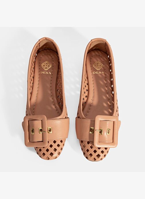 Desa Desa Kadın Pembe Toka Aksesuarlı Perforeli Deri Babet | Boyner Pembe - 8. görsel