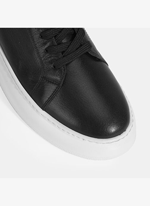 Erkek Siyah Bağcıklı Deri Günlük Ayakkabı - Görsel 8