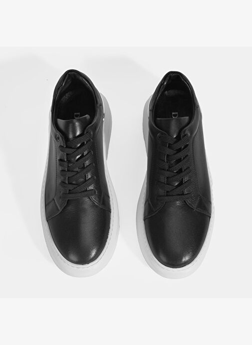 Erkek Siyah Bağcıklı Deri Günlük Ayakkabı - Görsel 9