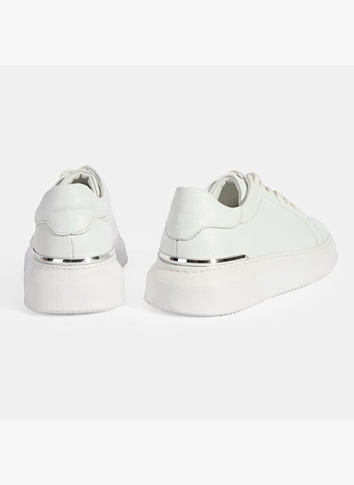 Erkek Beyaz Bağcıklı Deri Günlük Ayakkabı - Görsel 6