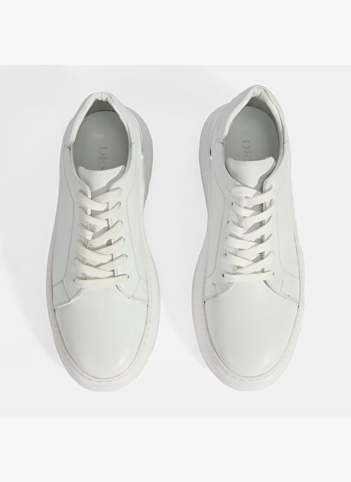 Erkek Beyaz Bağcıklı Deri Günlük Ayakkabı - Görsel 8