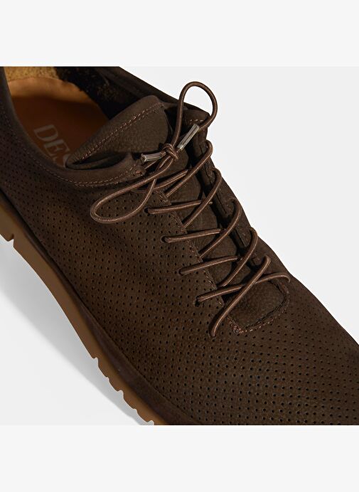 Erkek Koyu Kahve Bağcıklı Deri Ayakkabı - Görsel 7