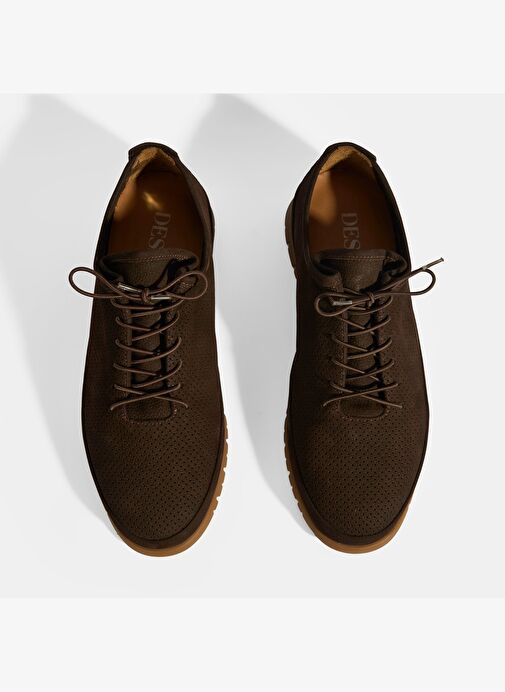 Erkek Koyu Kahve Bağcıklı Deri Ayakkabı - Görsel 8