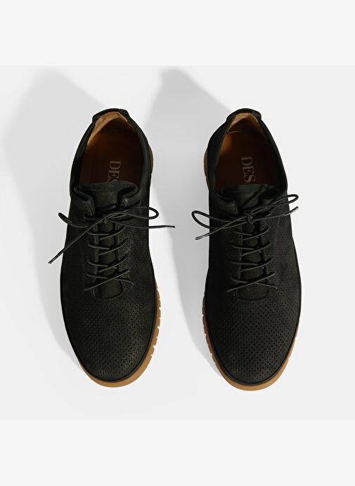 Erkek Siyah Bağcıklı Deri Ayakkabı - Görsel 8