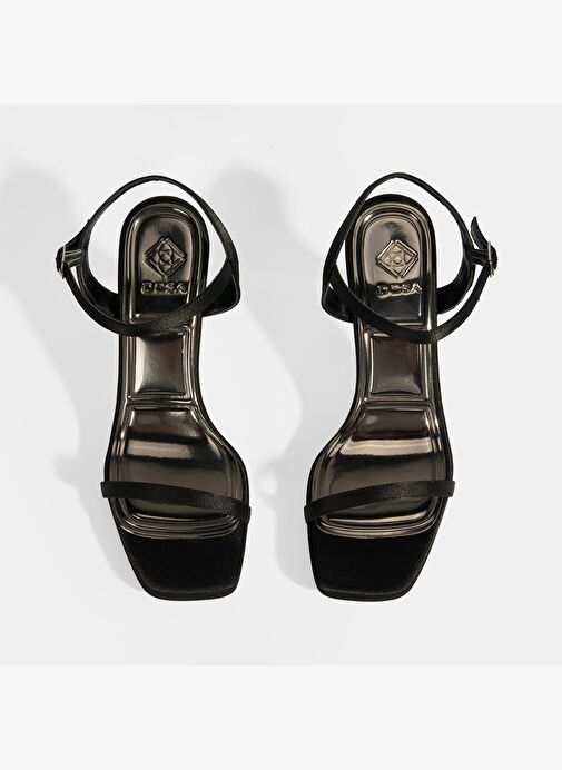 Kadın Siyah Toka Detaylı Topuklu Abiye Sandalet - Görsel 8