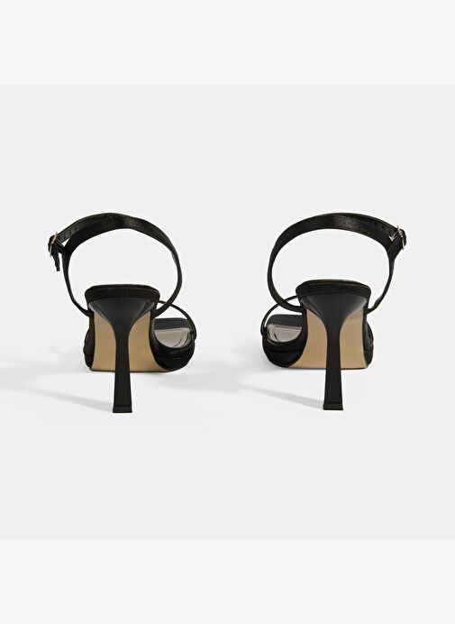 Kadın Siyah Toka Detaylı Topuklu Abiye Sandalet - Görsel 9