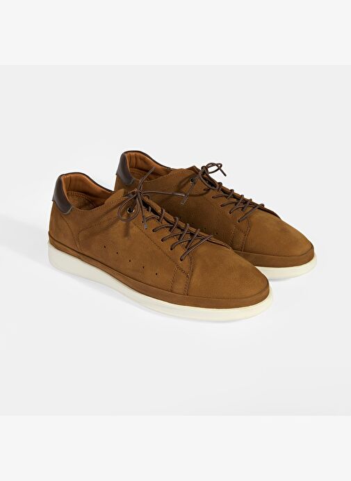 Erkek Taba Deri Bağcıklı Günlük Ayakkabı - Görsel 3