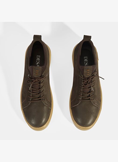 Erkek Kahve Bağcıklı Deri Günlük Ayakkabı - Görsel 8