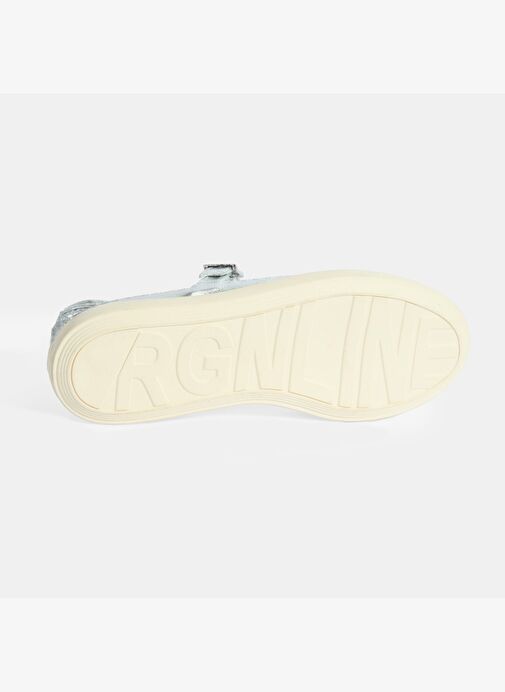 Kadın Gümüş Ayarlanabilir Tokalı File Detaylı Ayakkabı - Görsel 5