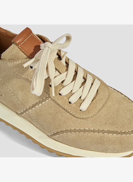 Erkek Bej Süet Bağcıklı Günlük Ayakkabı - Görsel 7