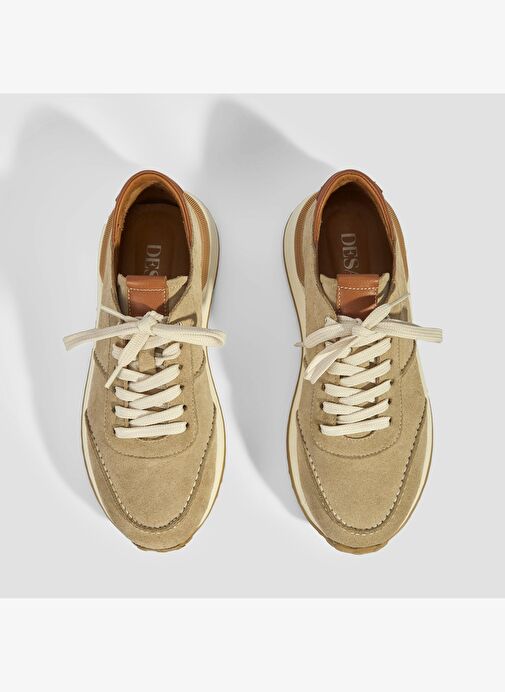 Erkek Bej Süet Bağcıklı Günlük Ayakkabı - Görsel 9