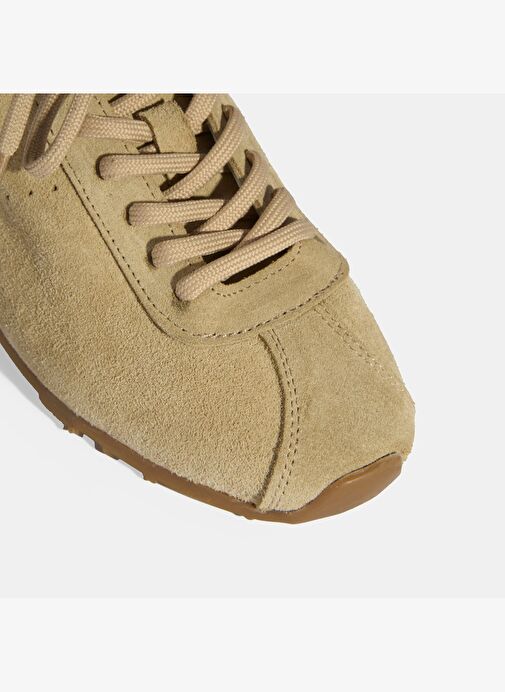 Kadın Bej Bağcıklı Süet Spor Ayakkabı - Görsel 7