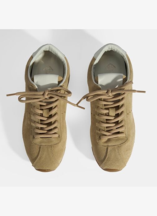 Kadın Bej Bağcıklı Süet Spor Ayakkabı - Görsel 8