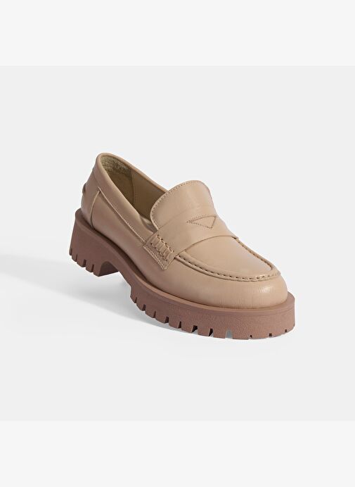 Kadın Ten Slip-On Deri Loafer - Görsel 6