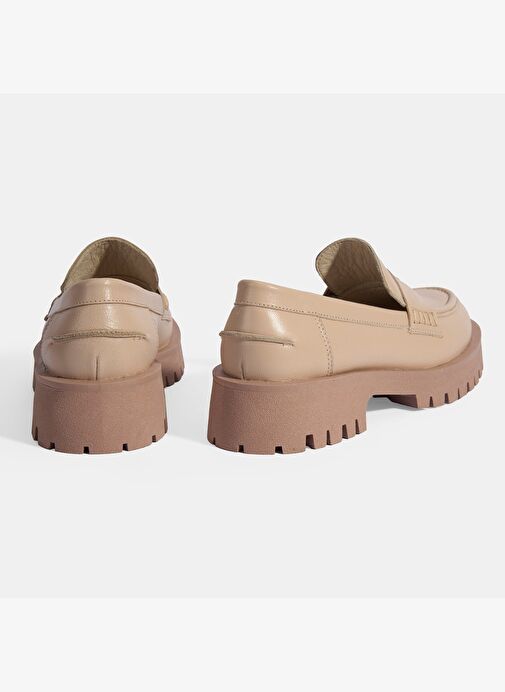 Kadın Ten Slip-On Deri Loafer - Görsel 7