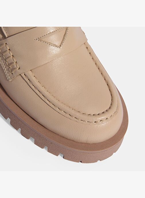 Kadın Ten Slip-On Deri Loafer - Görsel 9