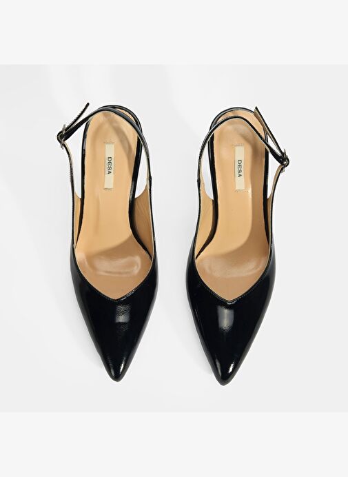 Kadın Siyah Rugan Topuklu Ayakkabı - Görsel 8