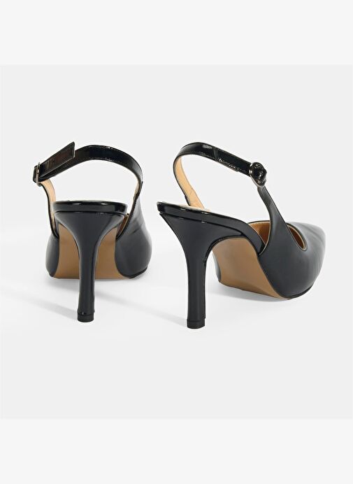 Kadın Siyah Rugan Topuklu Ayakkabı - Görsel 9