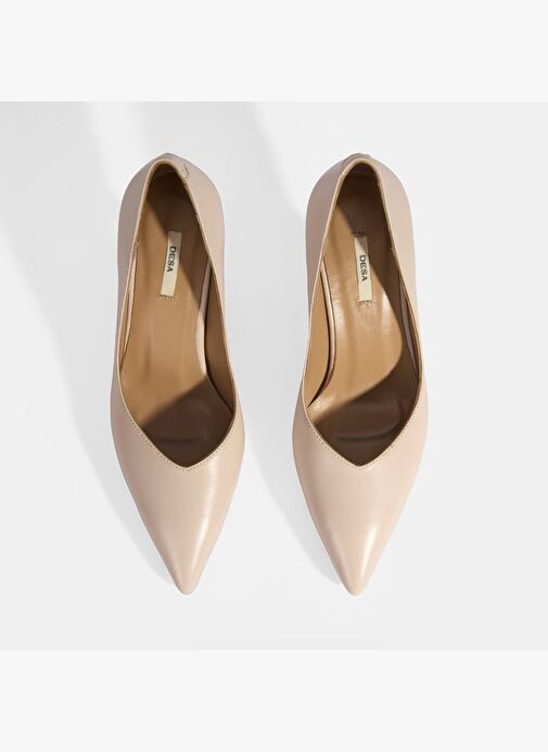 Kadın Bej Topuklu Klasik Ayakkabı - Görsel 8