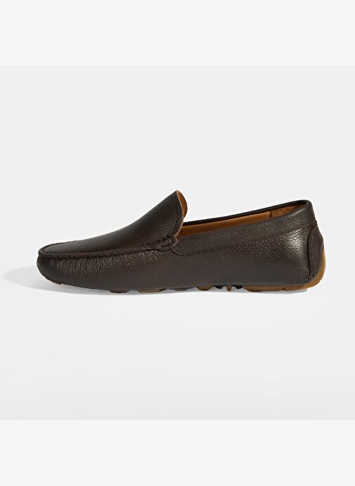 Erkek Kahve Slip-On Deri Loafer - Görsel 4
