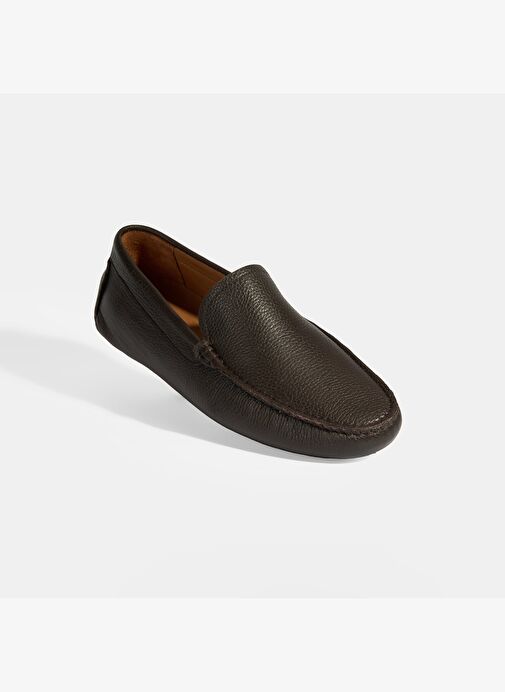 Erkek Kahve Slip-On Deri Loafer - Görsel 6