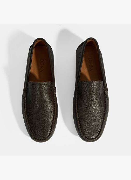 Erkek Kahve Slip-On Deri Loafer - Görsel 8