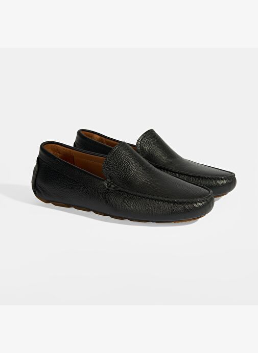 Erkek Siyah Slip-On Deri Loafer - Görsel 3