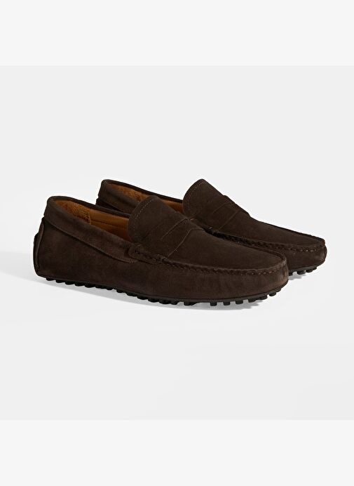 Erkek Kahve Slip-On Süet Loafer - Görsel 3