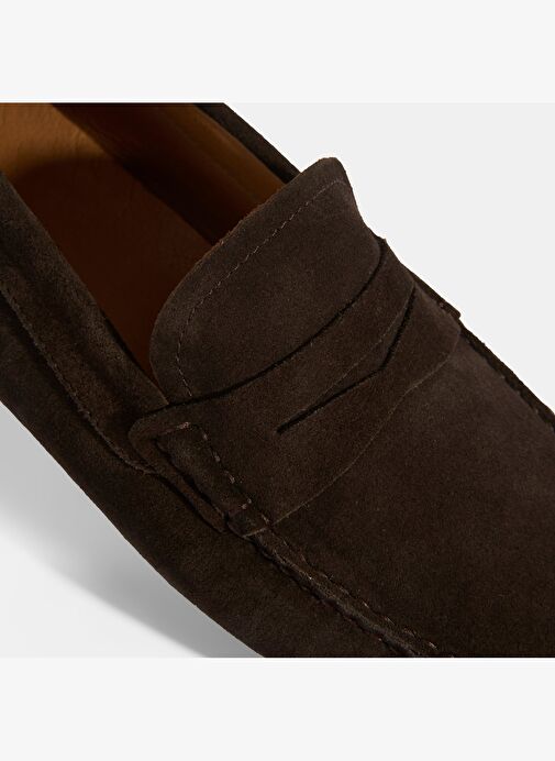 Erkek Kahve Slip-On Süet Loafer - Görsel 7
