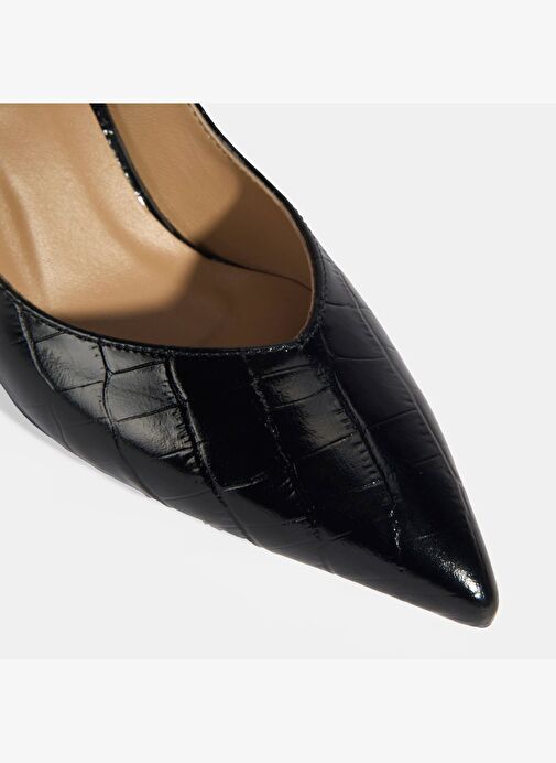 Desa Desa Kadın Siyah Kroko Baskılı Deri Stiletto Topuklu Ayakkabı | Boyner Siyah - 6. görsel