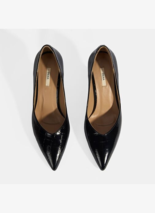 Desa Desa Kadın Siyah Kroko Baskılı Deri Stiletto Topuklu Ayakkabı | Boyner Siyah - 8. görsel