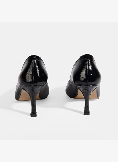 Desa Desa Kadın Siyah Kroko Baskılı Deri Stiletto Topuklu Ayakkabı | Boyner Siyah - 9. görsel