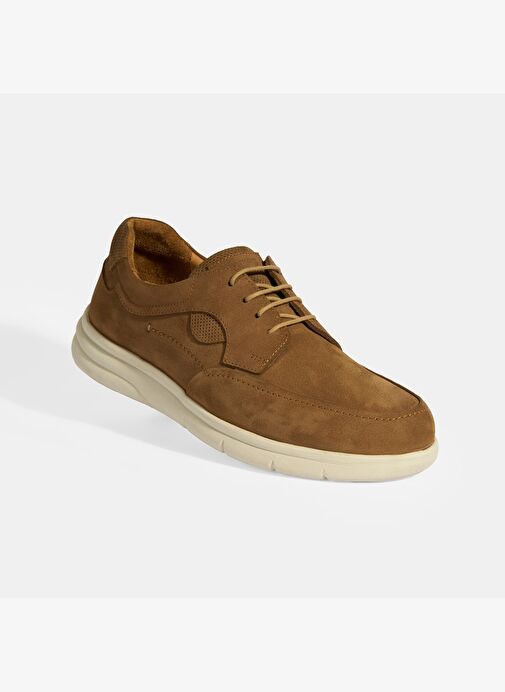 Erkek Taba Nubuk Deri Bağcıklı DesaComfort Günlük Ayakkabı - Görsel 6