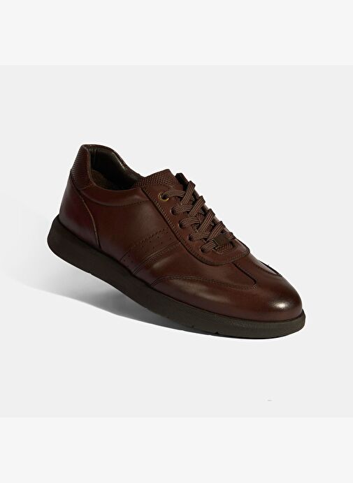Erkek Kahve DesaComfort Bağcıklı Deri Günlük Ayakkabı - Görsel 6