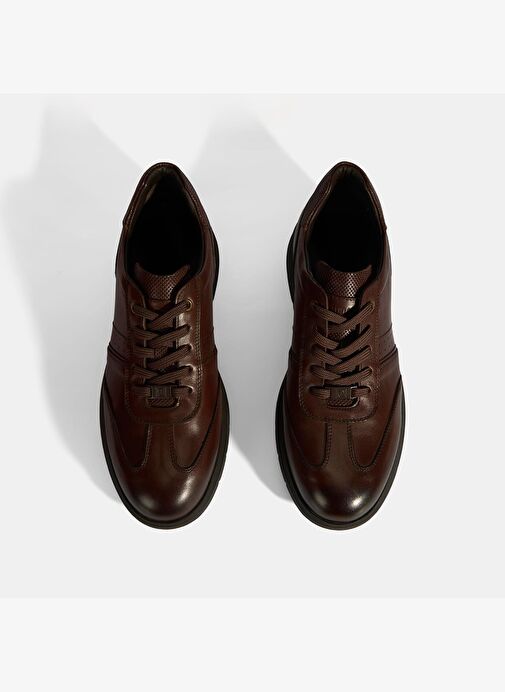 Erkek Kahve DesaComfort Bağcıklı Deri Günlük Ayakkabı - Görsel 8