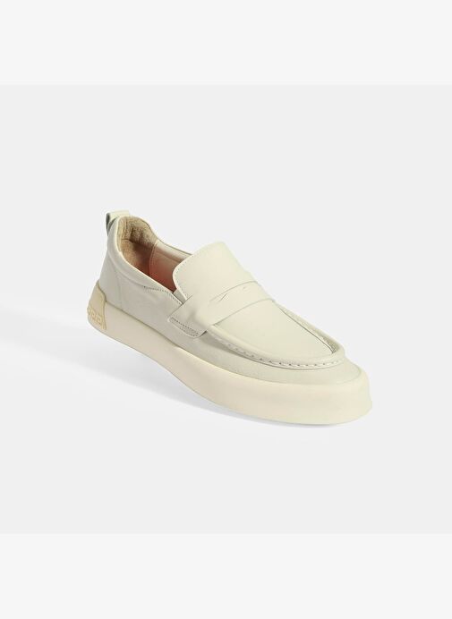 Erkek Krem Slip-On Deri Loafer - Görsel 6