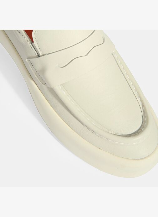 Erkek Krem Slip-On Deri Loafer - Görsel 7