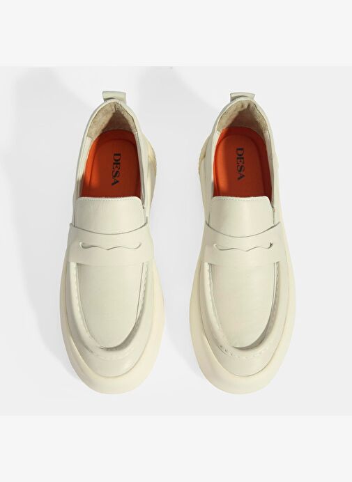 Erkek Krem Slip-On Deri Loafer - Görsel 8