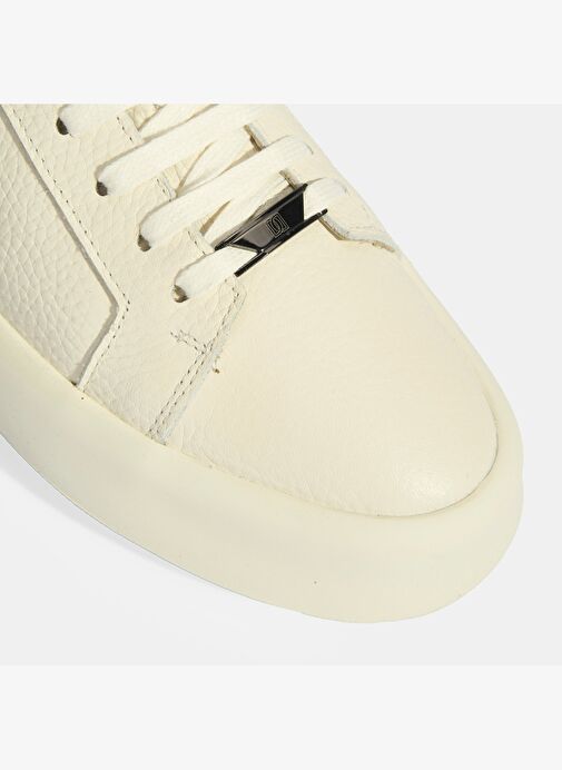 Erkek Krem Bağcıklı Deri Spor Ayakkabı - Görsel 8