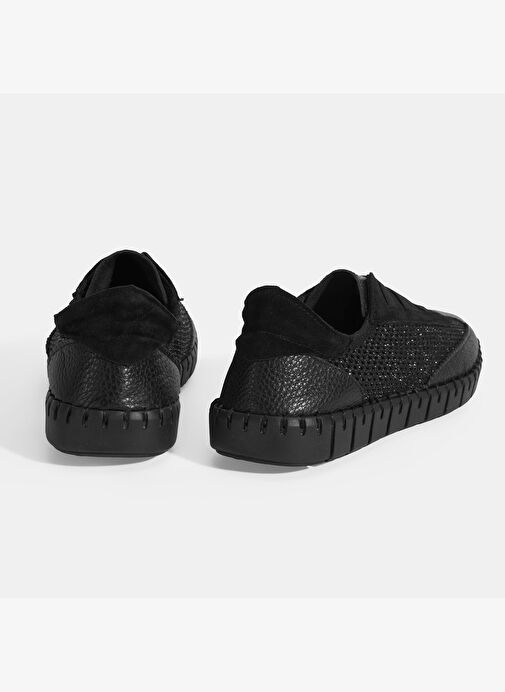 Kadın Siyah Perforeli Günlük Ayakkabı - Görsel 6