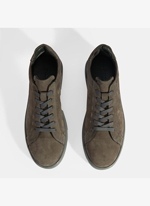 Erkek Gri Bağcıklı Nubuk Deri Günlük Ayakkabı - Görsel 6