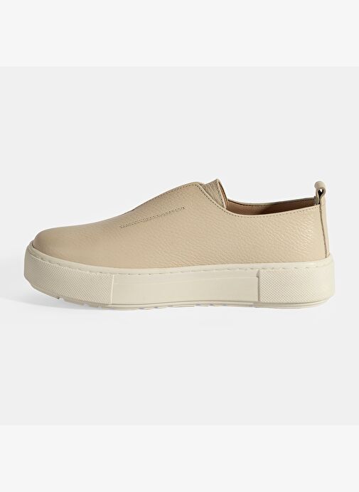 Kadın Bej Günlük Deri Ayakkabı - Görsel 4