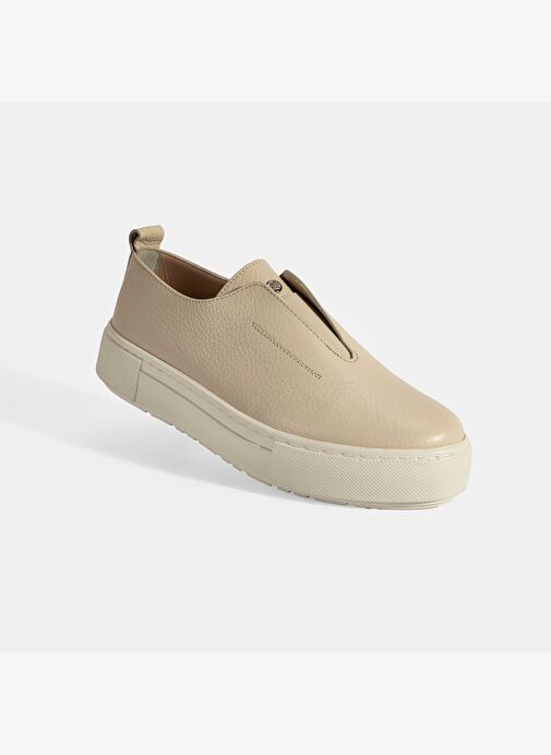 Kadın Bej Günlük Deri Ayakkabı - Görsel 6