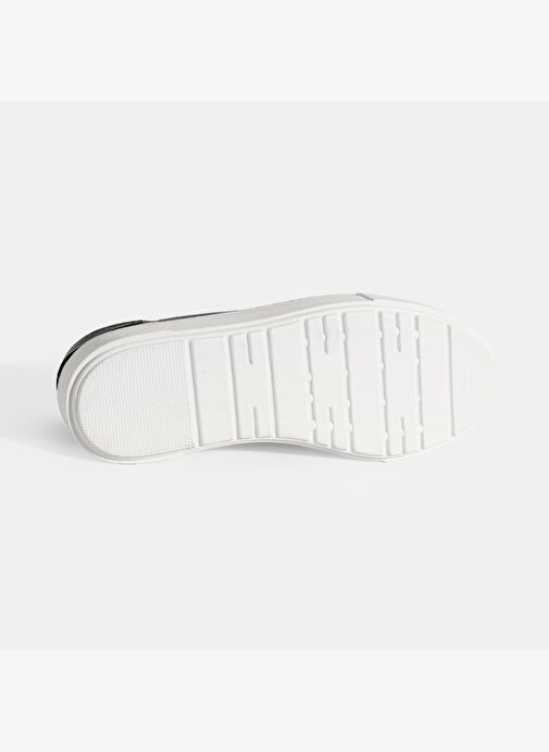 Kadın Siyah Bağcıklı Deri Sneaker - Görsel 5