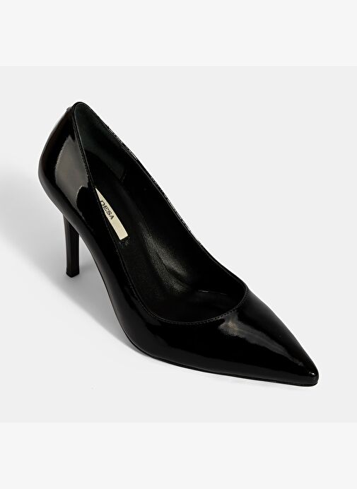 Kadın Siyah Deri Stiletto - Görsel 6