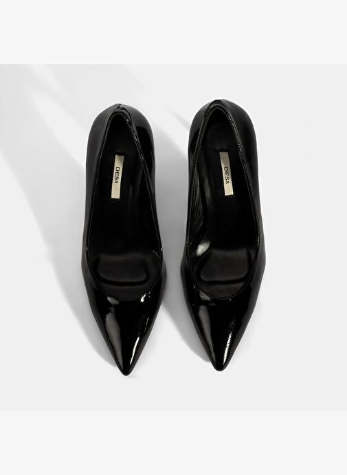 Kadın Siyah Deri Stiletto - Görsel 8