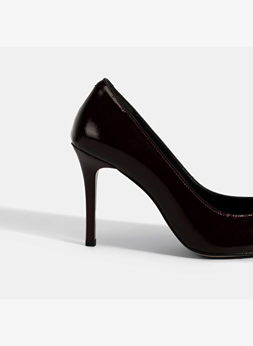 Kadın Bordo Deri Stiletto - Görsel 7